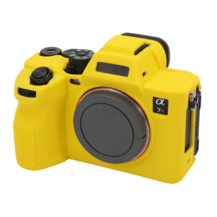For Sony ILCE7RM5 / A7R5 Litchi Texture Soft Silicone Protective Case(Yellow) by bashfashion