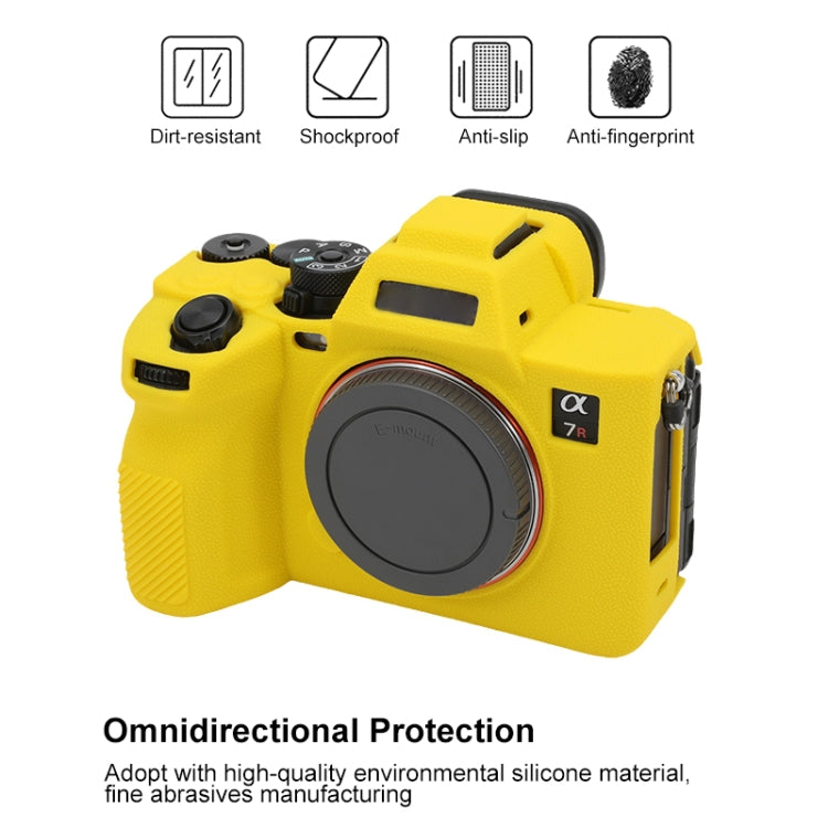 For Sony ILCE7RM5 / A7R5 Litchi Texture Soft Silicone Protective Case(Yellow) by bashfashion