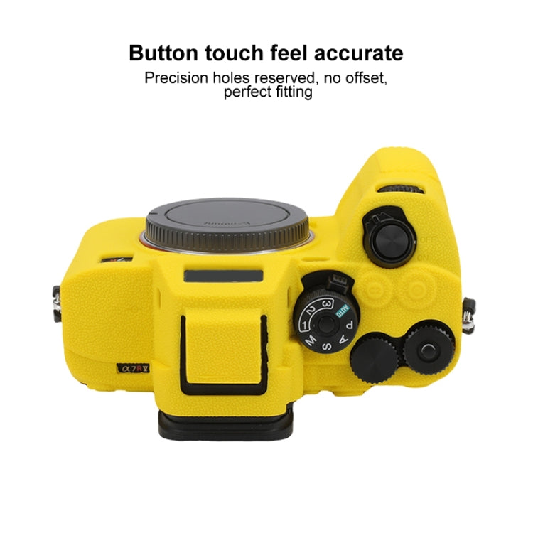 For Sony ILCE7RM5 / A7R5 Litchi Texture Soft Silicone Protective Case(Yellow) by bashfashion