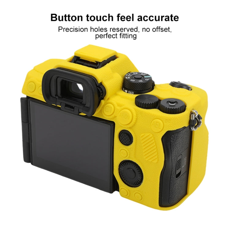 For Sony ILCE7RM5 / A7R5 Litchi Texture Soft Silicone Protective Case(Yellow) by bashfashion