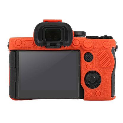 For Sony ILCE7RM5 / A7R5 Litchi Texture Soft Silicone Protective Case(Orange) by bashfashion