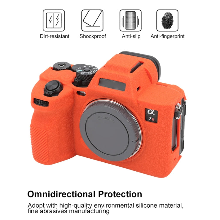 For Sony ILCE7RM5 / A7R5 Litchi Texture Soft Silicone Protective Case(Orange) by bashfashion
