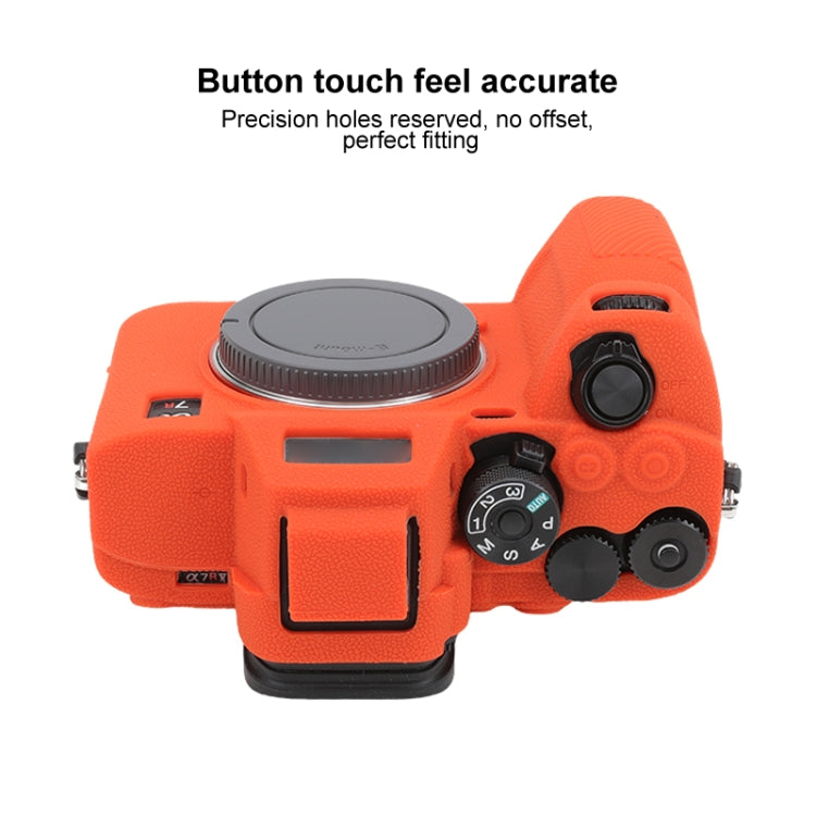 For Sony ILCE7RM5 / A7R5 Litchi Texture Soft Silicone Protective Case(Orange) by bashfashion