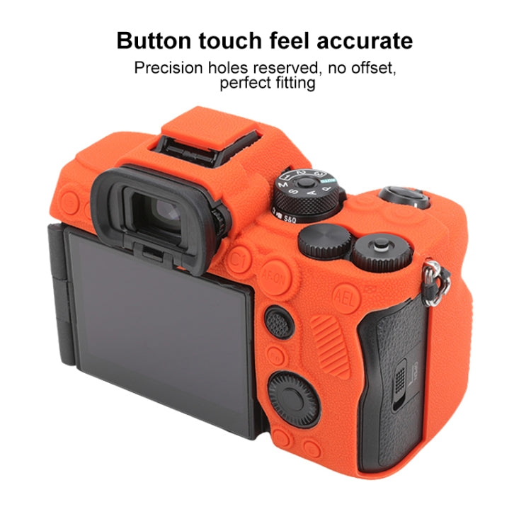 For Sony ILCE7RM5 / A7R5 Litchi Texture Soft Silicone Protective Case(Orange) by bashfashion
