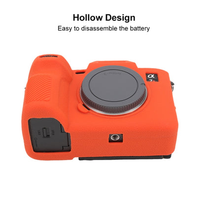 For Sony ILCE7RM5 / A7R5 Litchi Texture Soft Silicone Protective Case(Orange) by bashfashion