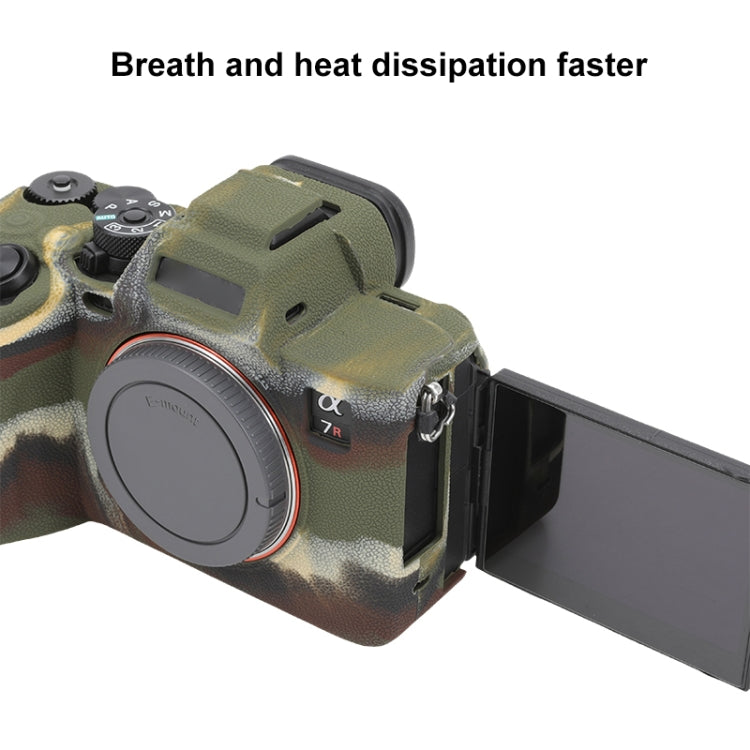 For Sony ILCE7RM5 / A7R5 Litchi Texture Soft Silicone Protective Case(Camouflage) by bashfashion