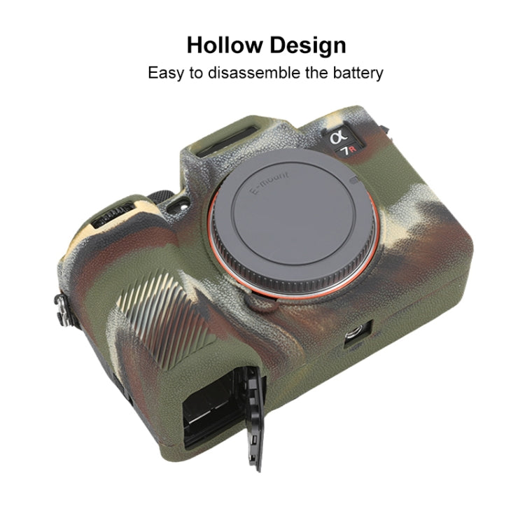For Sony ILCE7RM5 / A7R5 Litchi Texture Soft Silicone Protective Case(Camouflage) by bashfashion