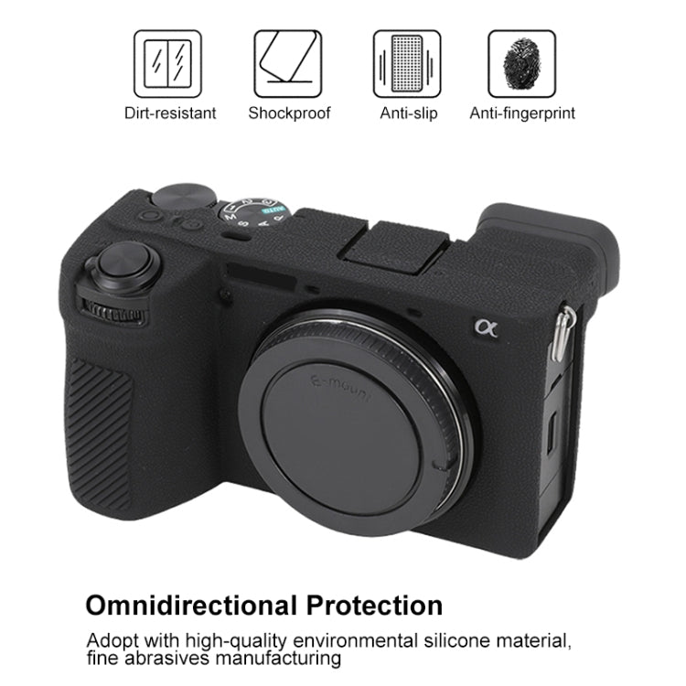 For Sony ILCE-6700 / A6700 Litchi Texture Soft Silicone Protective Case(Black) by bashfashion