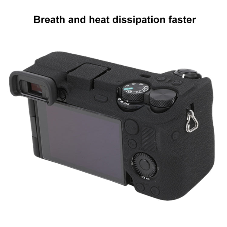For Sony ILCE-6700 / A6700 Litchi Texture Soft Silicone Protective Case(Black) by bashfashion