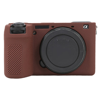 For Sony ILCE-6700 / A6700 Litchi Texture Soft Silicone Protective Case(Coffee) by bashfashion