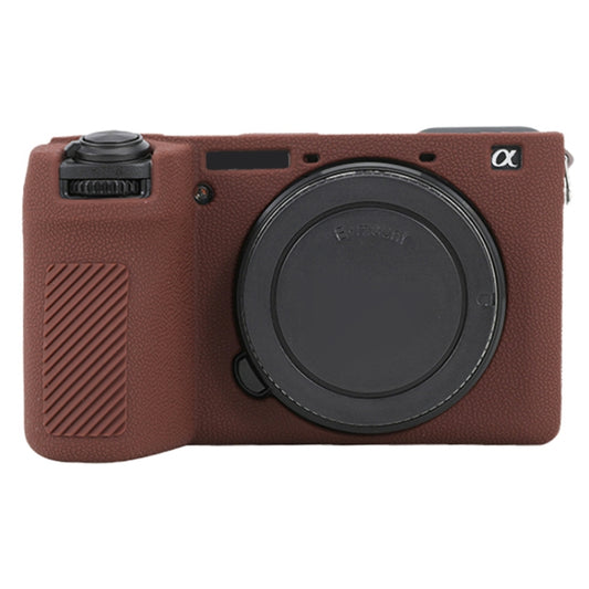 For Sony ILCE-6700 / A6700 Litchi Texture Soft Silicone Protective Case(Coffee) by bashfashion