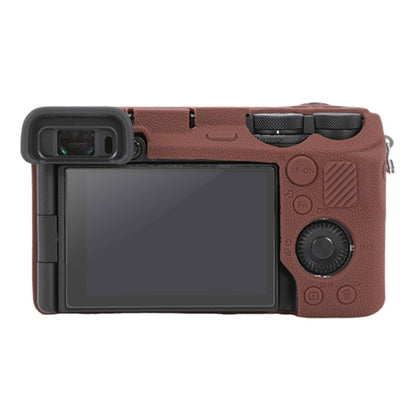 For Sony ILCE-6700 / A6700 Litchi Texture Soft Silicone Protective Case(Coffee) by bashfashion