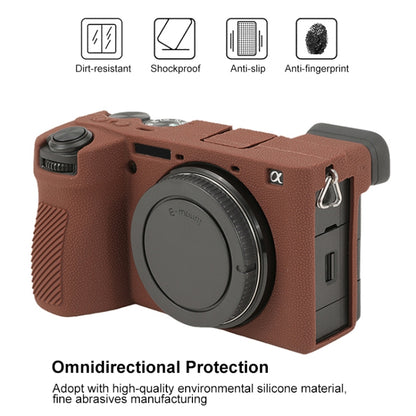 For Sony ILCE-6700 / A6700 Litchi Texture Soft Silicone Protective Case(Coffee) by bashfashion