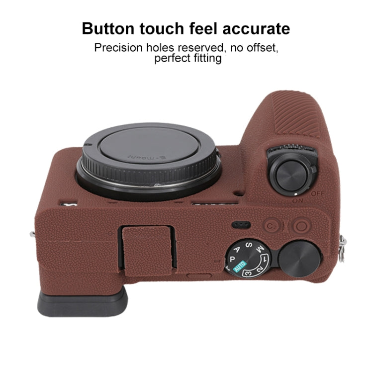 For Sony ILCE-6700 / A6700 Litchi Texture Soft Silicone Protective Case(Coffee) by bashfashion