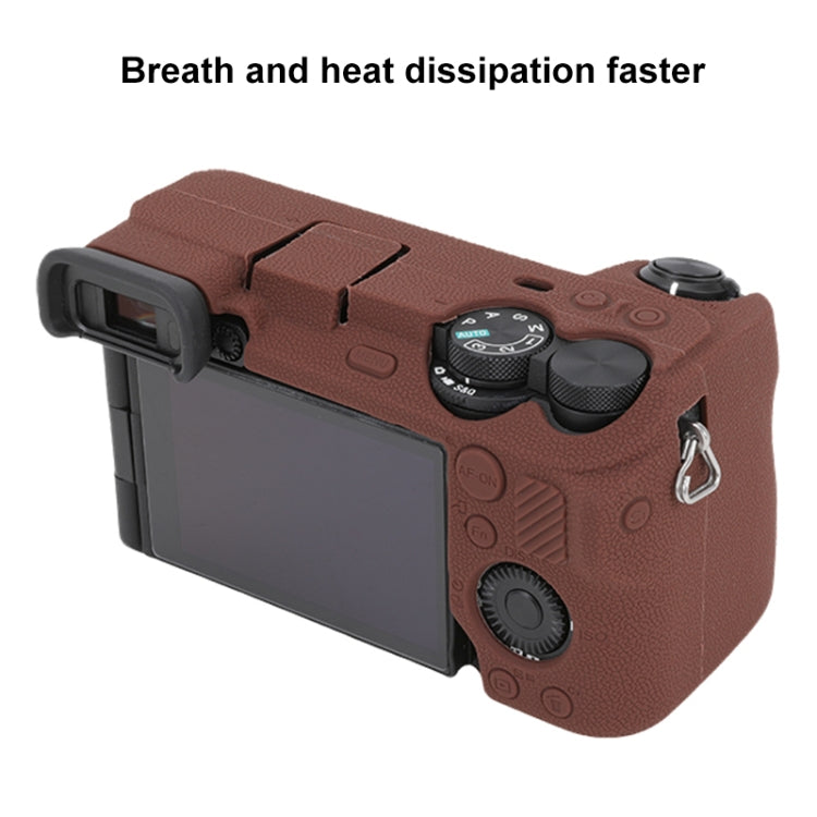 For Sony ILCE-6700 / A6700 Litchi Texture Soft Silicone Protective Case(Coffee) by bashfashion