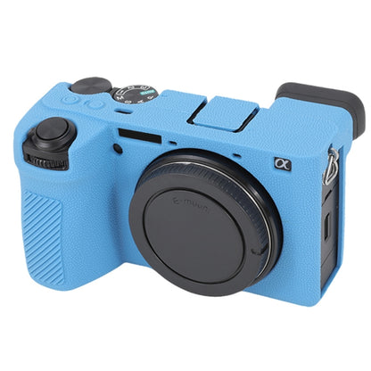 For Sony ILCE-6700 / A6700 Litchi Texture Soft Silicone Protective Case(Blue) by bashfashion