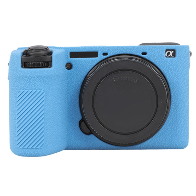 For Sony ILCE-6700 / A6700 Litchi Texture Soft Silicone Protective Case(Blue) by bashfashion