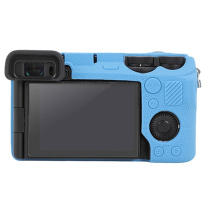 For Sony ILCE-6700 / A6700 Litchi Texture Soft Silicone Protective Case(Blue) by bashfashion