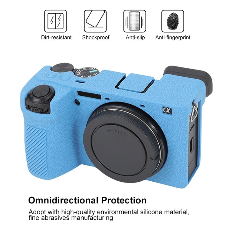 For Sony ILCE-6700 / A6700 Litchi Texture Soft Silicone Protective Case(Blue) by bashfashion