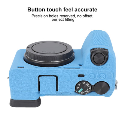 For Sony ILCE-6700 / A6700 Litchi Texture Soft Silicone Protective Case(Blue) by bashfashion