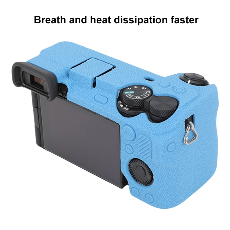 For Sony ILCE-6700 / A6700 Litchi Texture Soft Silicone Protective Case(Blue) by bashfashion