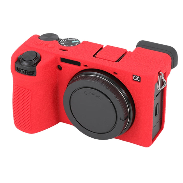 For Sony ILCE-6700 / A6700 Litchi Texture Soft Silicone Protective Case(Red) by bashfashion