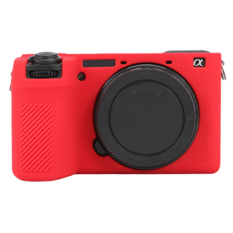 For Sony ILCE-6700 / A6700 Litchi Texture Soft Silicone Protective Case(Red) by bashfashion