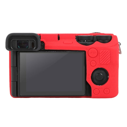 For Sony ILCE-6700 / A6700 Litchi Texture Soft Silicone Protective Case(Red) by bashfashion