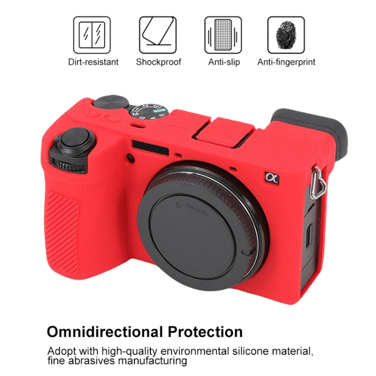 For Sony ILCE-6700 / A6700 Litchi Texture Soft Silicone Protective Case(Red) by bashfashion