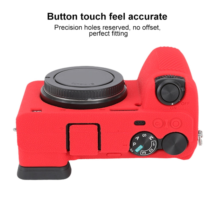 For Sony ILCE-6700 / A6700 Litchi Texture Soft Silicone Protective Case(Red) by bashfashion