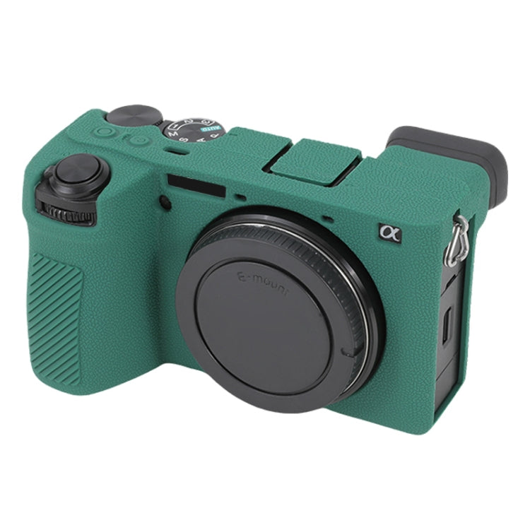 For Sony ILCE-6700 / A6700 Litchi Texture Soft Silicone Protective Case(Green) by bashfashion