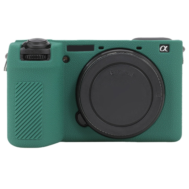For Sony ILCE-6700 / A6700 Litchi Texture Soft Silicone Protective Case(Green) by bashfashion