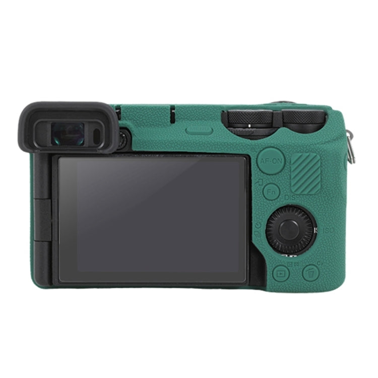 For Sony ILCE-6700 / A6700 Litchi Texture Soft Silicone Protective Case(Green) by bashfashion