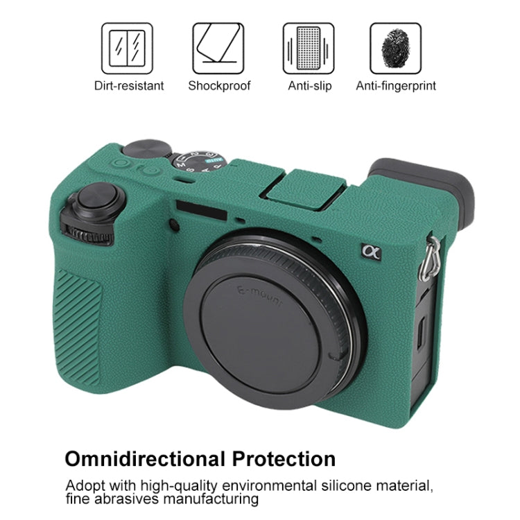 For Sony ILCE-6700 / A6700 Litchi Texture Soft Silicone Protective Case(Green) by bashfashion
