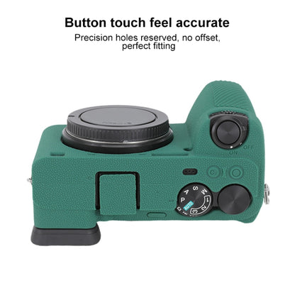 For Sony ILCE-6700 / A6700 Litchi Texture Soft Silicone Protective Case(Green) by bashfashion