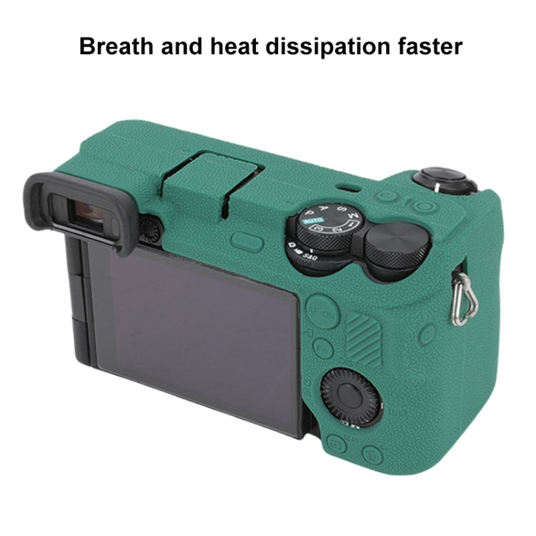 For Sony ILCE-6700 / A6700 Litchi Texture Soft Silicone Protective Case(Green) by bashfashion