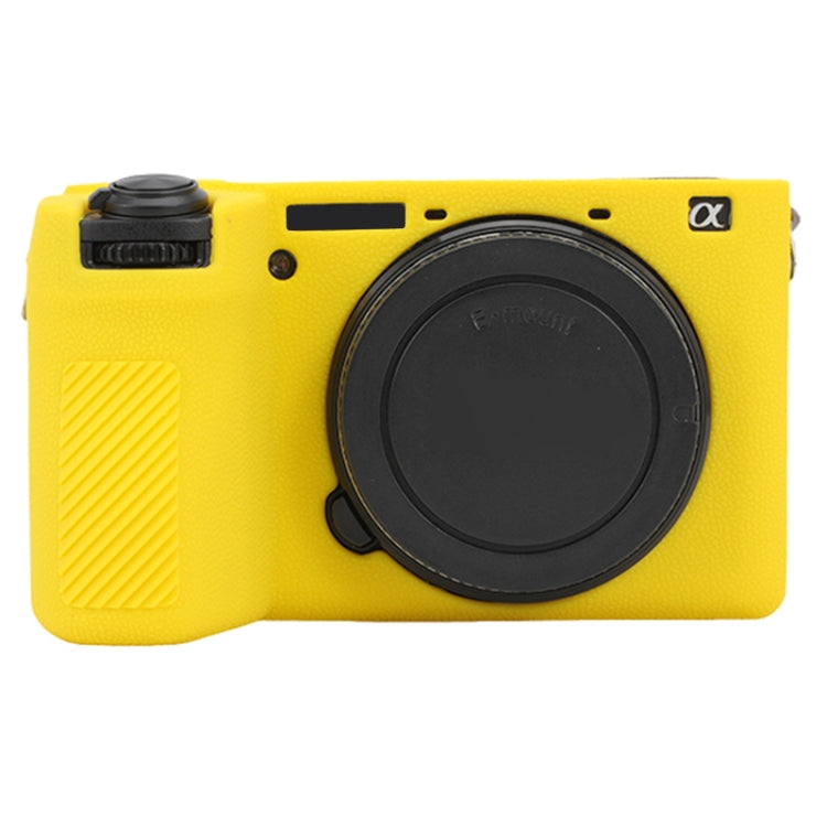 For Sony ILCE-6700 / A6700 Litchi Texture Soft Silicone Protective Case(Yellow) by bashfashion
