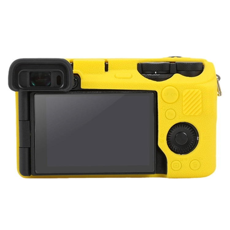 For Sony ILCE-6700 / A6700 Litchi Texture Soft Silicone Protective Case(Yellow) by bashfashion