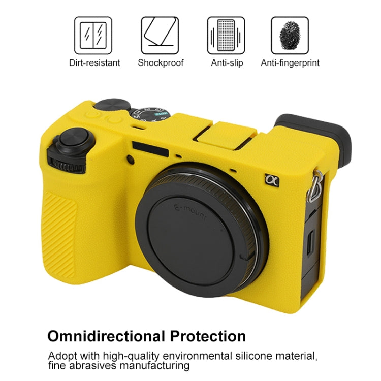 For Sony ILCE-6700 / A6700 Litchi Texture Soft Silicone Protective Case(Yellow) by bashfashion