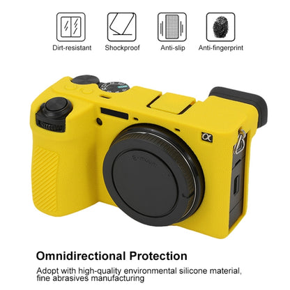 For Sony ILCE-6700 / A6700 Litchi Texture Soft Silicone Protective Case(Yellow) by bashfashion