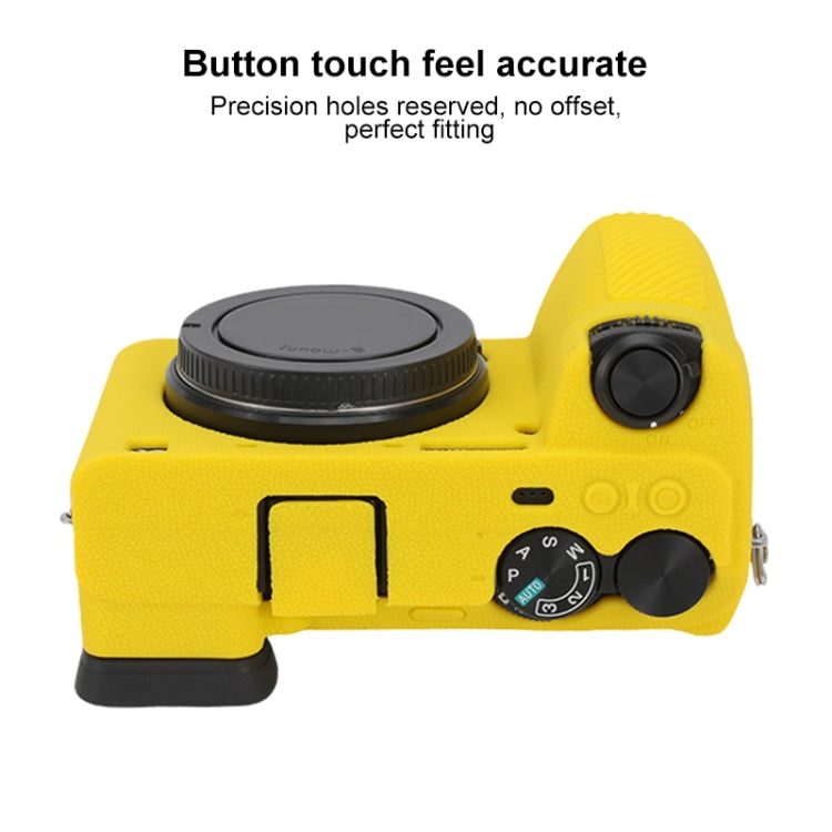 For Sony ILCE-6700 / A6700 Litchi Texture Soft Silicone Protective Case(Yellow) by bashfashion