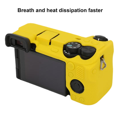 For Sony ILCE-6700 / A6700 Litchi Texture Soft Silicone Protective Case(Yellow) by bashfashion
