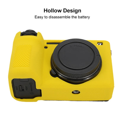 For Sony ILCE-6700 / A6700 Litchi Texture Soft Silicone Protective Case(Yellow) by bashfashion