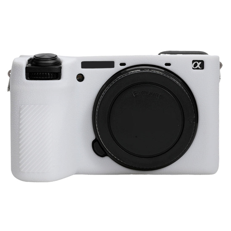 For Sony ILCE-6700 / A6700 Litchi Texture Soft Silicone Protective Case(White) by bashfashion