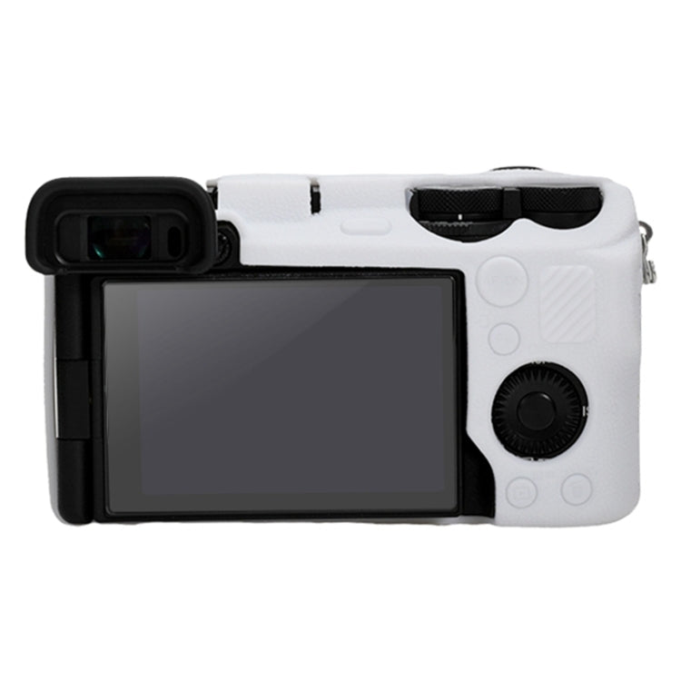 For Sony ILCE-6700 / A6700 Litchi Texture Soft Silicone Protective Case(White) by bashfashion