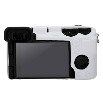 For Sony ILCE-6700 / A6700 Litchi Texture Soft Silicone Protective Case(White) by bashfashion