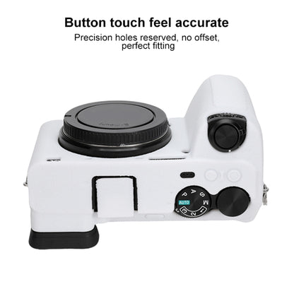 For Sony ILCE-6700 / A6700 Litchi Texture Soft Silicone Protective Case(White) by bashfashion