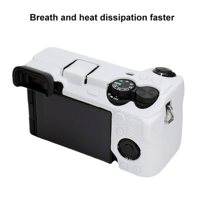 For Sony ILCE-6700 / A6700 Litchi Texture Soft Silicone Protective Case(White) by bashfashion