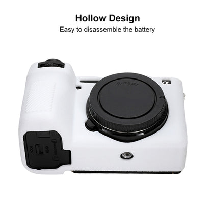 For Sony ILCE-6700 / A6700 Litchi Texture Soft Silicone Protective Case(White) by bashfashion