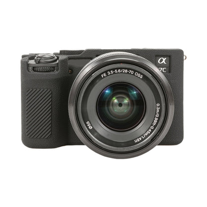 For Sony ILCE-7CM2 / A7C II / A7CR Litchi Texture Soft Silicone Protective Case(Black) by bashfashion